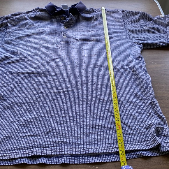 Vintage golf polo Columbia striped blue see description - Picture 8 of 9